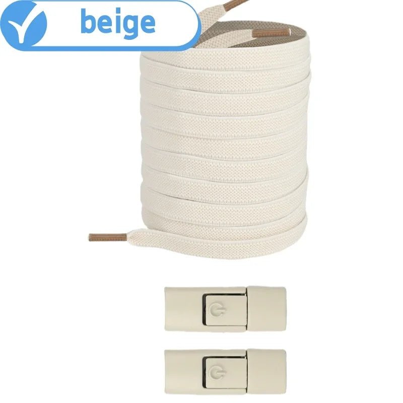 New Without Ties Elastic Laces No Tie Shoe Laces Press Lock Shoelaces Sneaker Kids Adult 8MM Widened Flat Shoelace for Shoes - PrimeNest