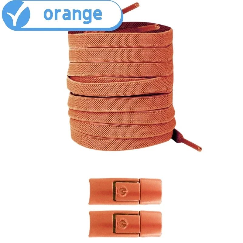 New Without Ties Elastic Laces No Tie Shoe Laces Press Lock Shoelaces Sneaker Kids Adult 8MM Widened Flat Shoelace for Shoes - PrimeNest