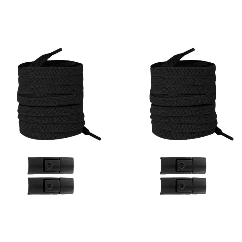 New Without Ties Elastic Laces No Tie Shoe Laces Press Lock Shoelaces Sneaker Kids Adult 8MM Widened Flat Shoelace for Shoes - PrimeNest