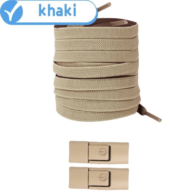 New Without Ties Elastic Laces No Tie Shoe Laces Press Lock Shoelaces Sneaker Kids Adult 8MM Widened Flat Shoelace for Shoes - PrimeNest