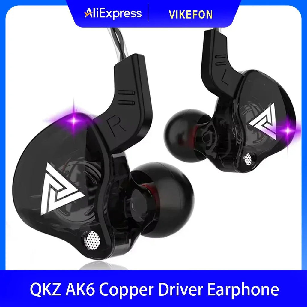 Original QKZ AK6 In Ear Earphone 6 Dynamic Driver Unit Headphone With Mic Stereo Sports HIFI Subwoofer Headset Monitor Earbuds - PrimeNest