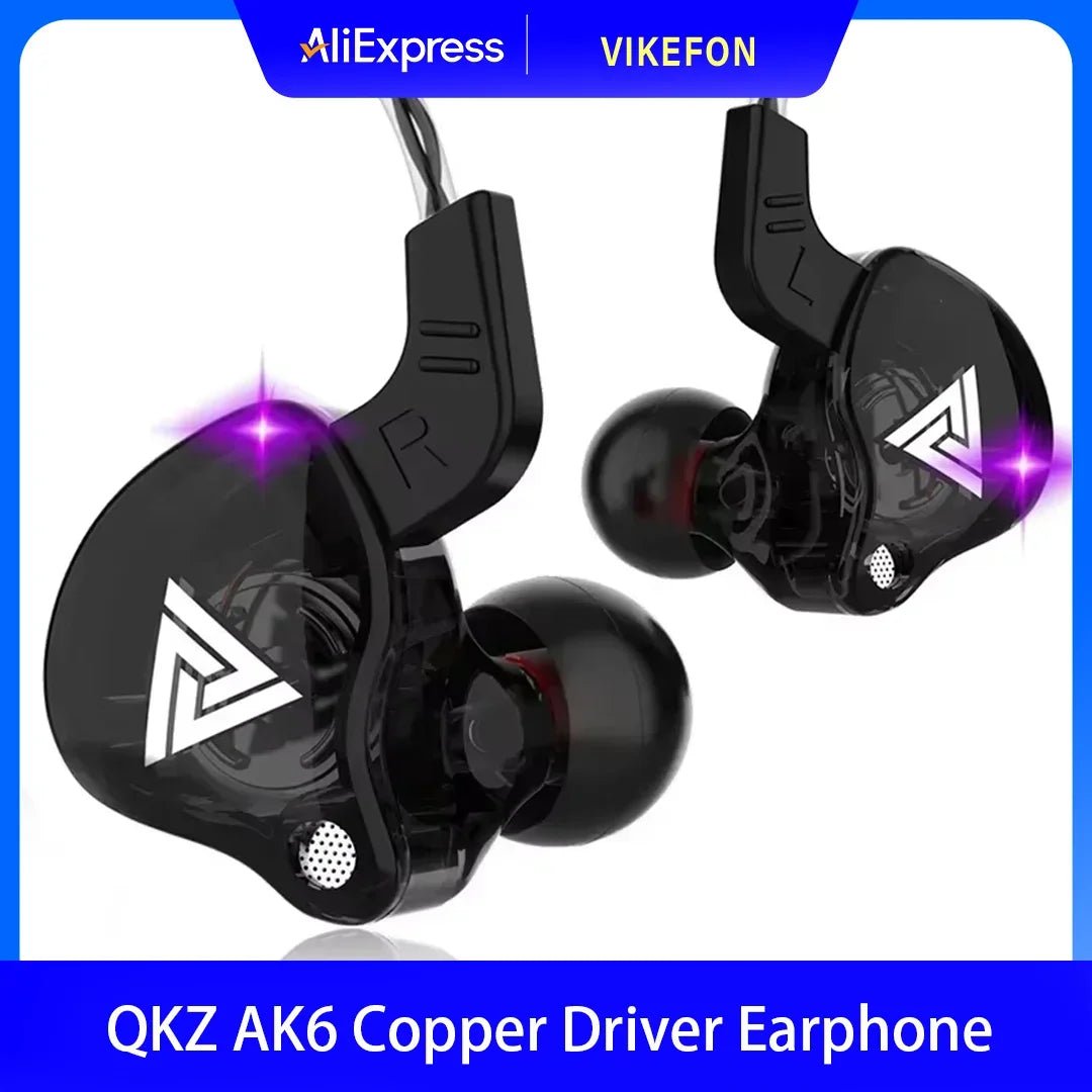 Original QKZ AK6 In Ear Earphone 6 Dynamic Driver Unit Headphone With Mic Stereo Sports HIFI Subwoofer Headset Monitor Earbuds - PrimeNest