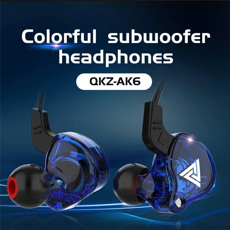 Original QKZ AK6 In Ear Earphone 6 Dynamic Driver Unit Headphone With Mic Stereo Sports HIFI Subwoofer Headset Monitor Earbuds - PrimeNest