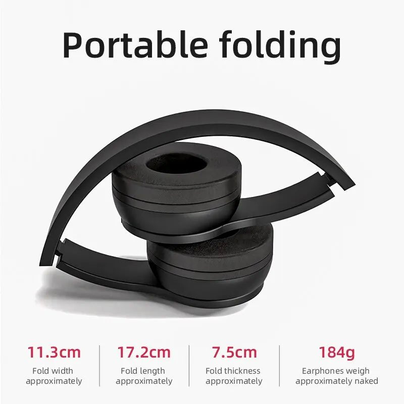 P47 Wireless Headphones Bluetooth 5.0 Earphones Foldable HIFI Stereo Bass for Music Gaming Kid Girl Earphone for Smartphone - PrimeNest