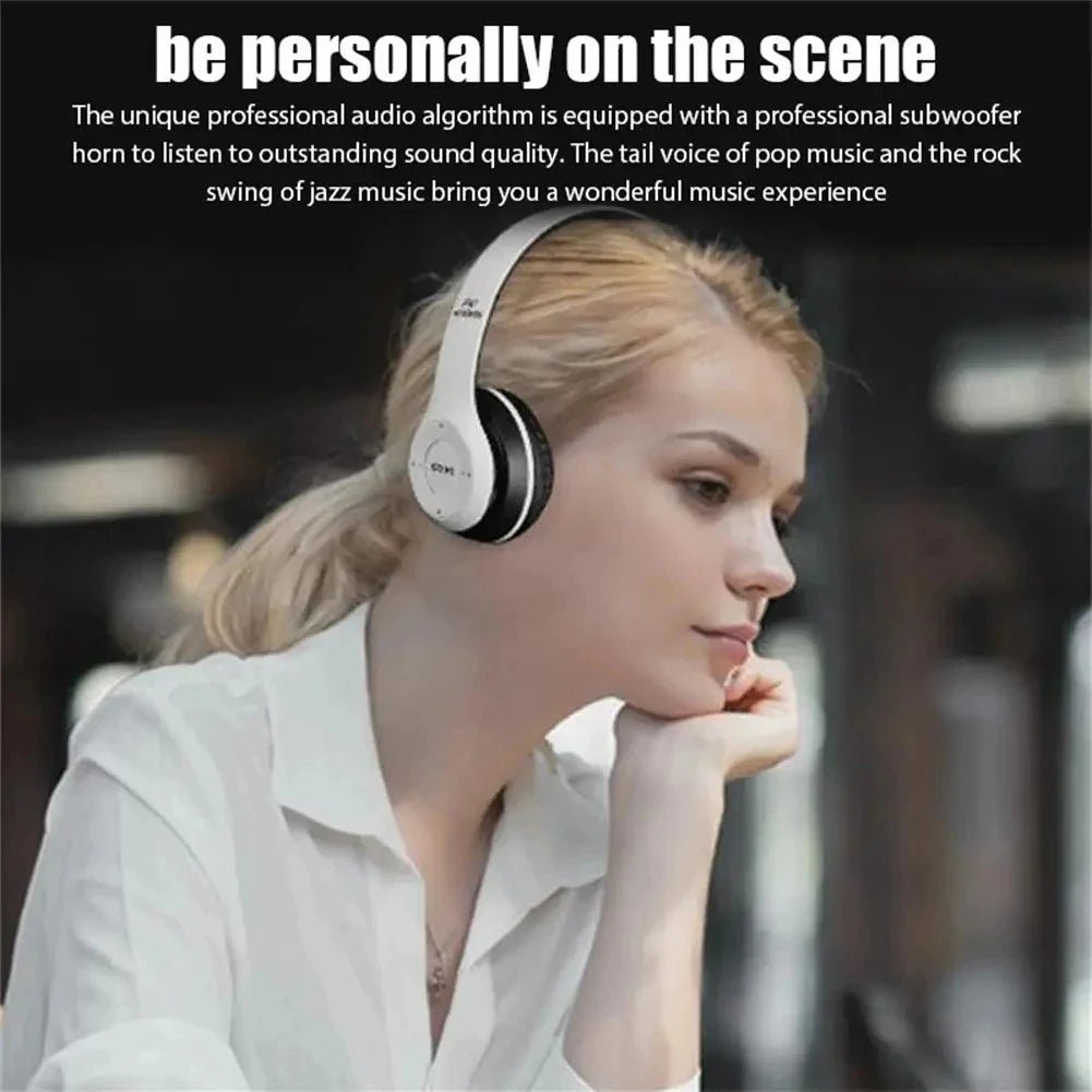 P47 Wireless Headphones Bluetooth 5.0 Earphones Foldable HIFI Stereo Bass for Music Gaming Kid Girl Earphone for Smartphone - PrimeNest