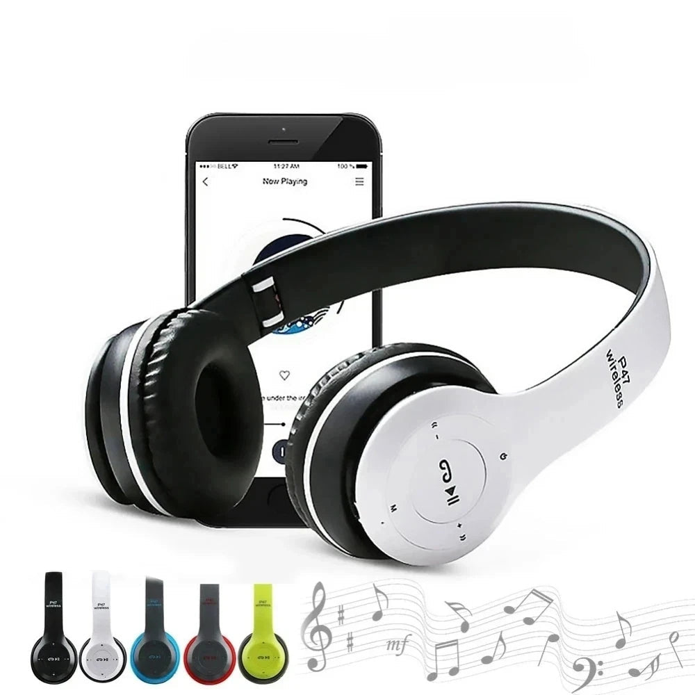 P47 Wireless Headphones Bluetooth 5.0 Earphones Foldable HIFI Stereo Bass for Music Gaming Kid Girl Earphone for Smartphone - PrimeNest