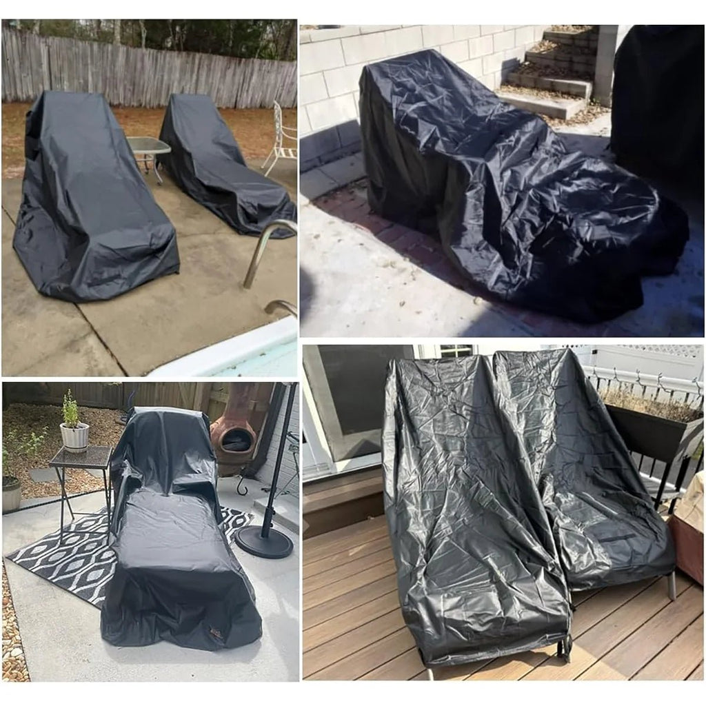 Patio Chaise Lounge Cover, Waterproof Sunlounger Cover, Outdoor Lounge Chair Cover, Anti-UV and Dustproof Lawn Furniture Cover - PrimeNest