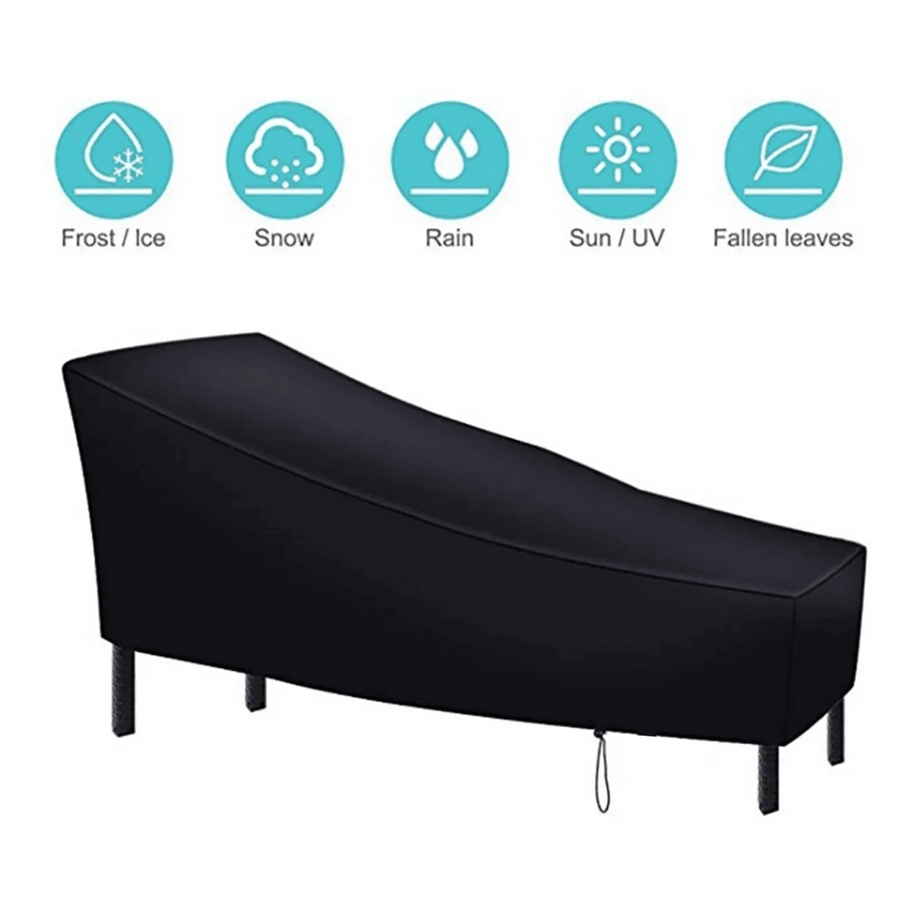 Patio Chaise Lounge Cover, Waterproof Sunlounger Cover, Outdoor Lounge Chair Cover, Anti-UV and Dustproof Lawn Furniture Cover - PrimeNest