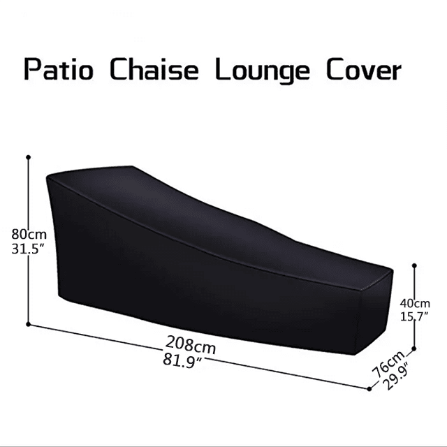 Patio Chaise Lounge Cover, Waterproof Sunlounger Cover, Outdoor Lounge Chair Cover, Anti-UV and Dustproof Lawn Furniture Cover - PrimeNest