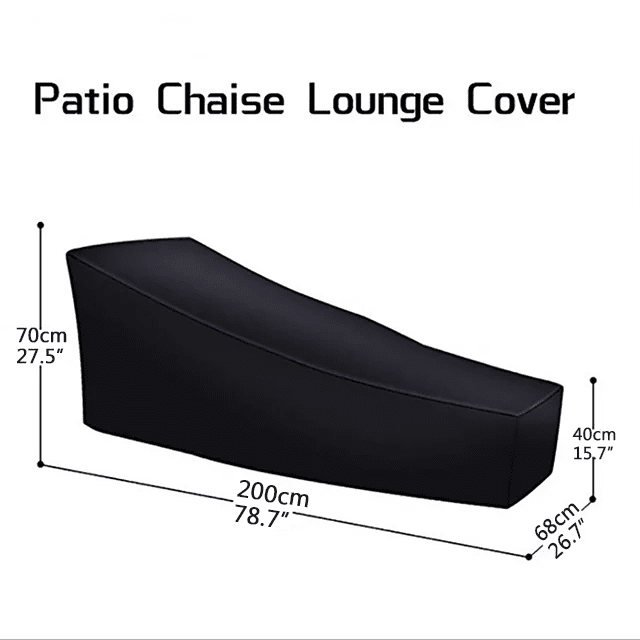 Patio Chaise Lounge Cover, Waterproof Sunlounger Cover, Outdoor Lounge Chair Cover, Anti-UV and Dustproof Lawn Furniture Cover - PrimeNest