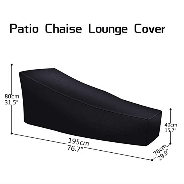 Patio Chaise Lounge Cover, Waterproof Sunlounger Cover, Outdoor Lounge Chair Cover, Anti-UV and Dustproof Lawn Furniture Cover - PrimeNest