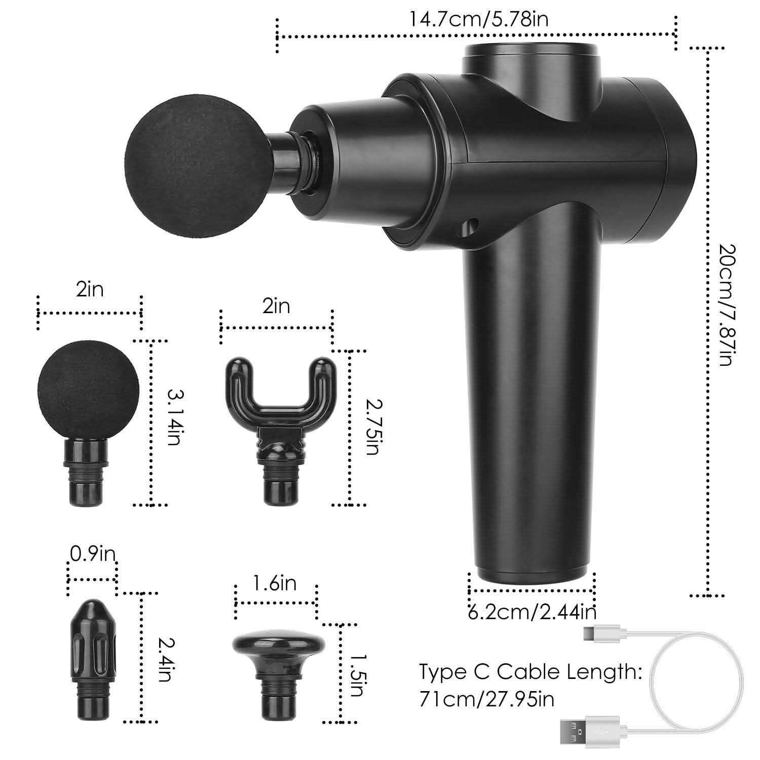 Percussion Digital Display Rechargeable Deep Tissue Vibration Massage Gun - PrimeNest