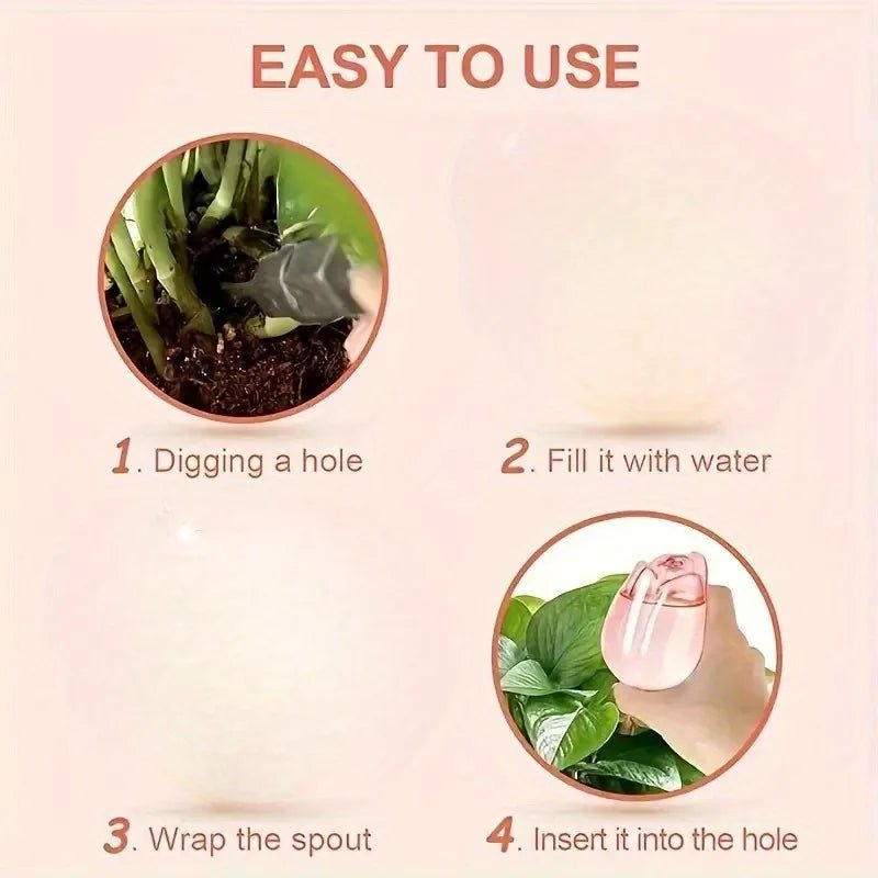 Pink tulip plant watering balls, suitable for indoor and outdoor plants, automatic plant drippers, and automatic watering - PrimeNest