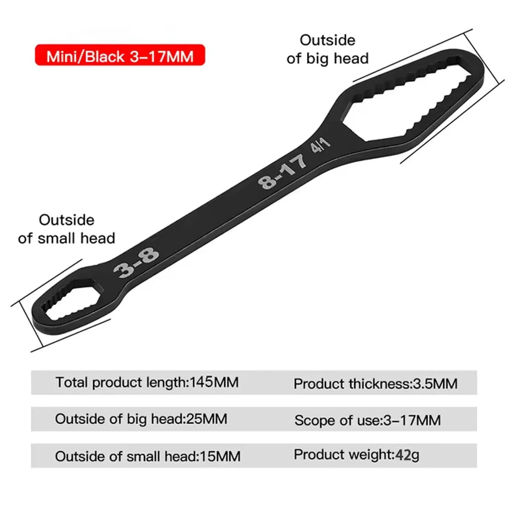 PINMOAP 1PC Multi Functional Wrench With Adjustable Self Tightening Double Head Wrench Convenient Tool For Cars Bicycles Homes - PrimeNest