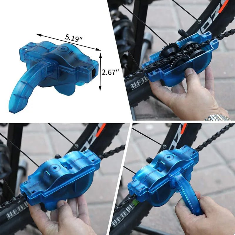 Portable Bicycle Chain Cleaner Bike Brushes Scrubber Wash Tool Mountain Cycling Cleaning Kit Outdoor Accessory - PrimeNest