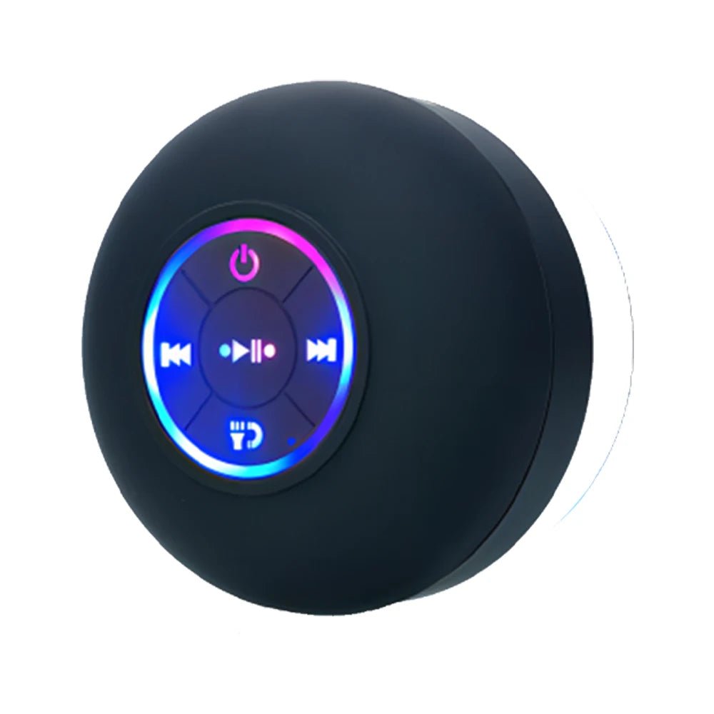 Portable Wireless Bluetooth Speaker LED Light IPX4 Waterproof Loudspeaker Outdoor Bathroom Large Suction Cup Stereo Sound Box - PrimeNest