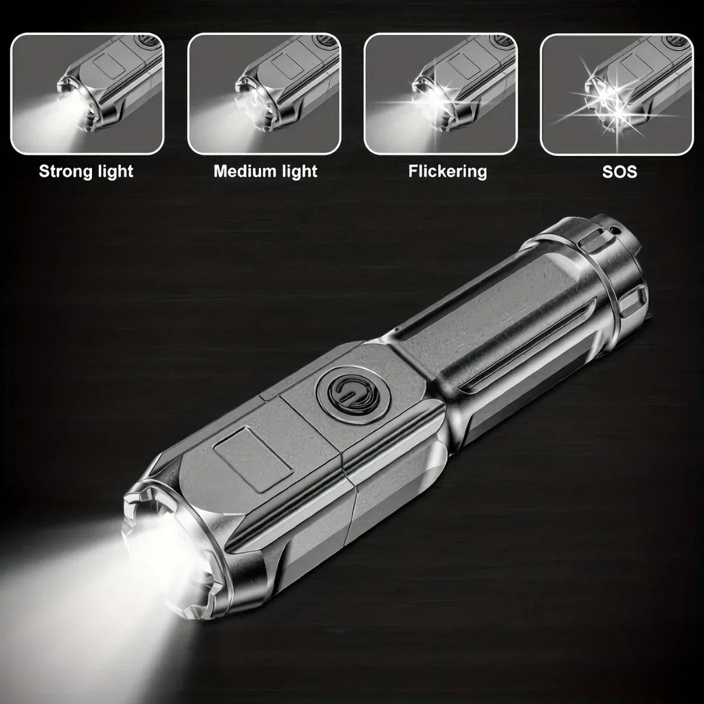 Powerful LED Flashlight Rechargeable USB Waterproof Zoom Fishing Hunting Camping 100,00 Lumen Tactical Flashlight LED Torch - PrimeNest