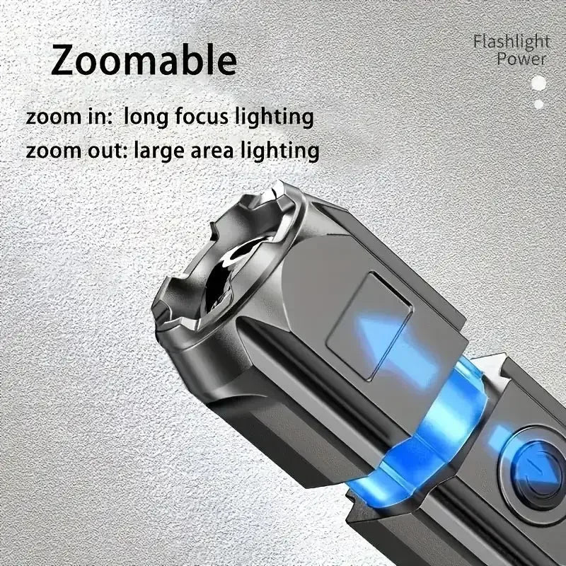 Powerful LED Flashlight Rechargeable USB Waterproof Zoom Fishing Hunting Camping 100,00 Lumen Tactical Flashlight LED Torch - PrimeNest