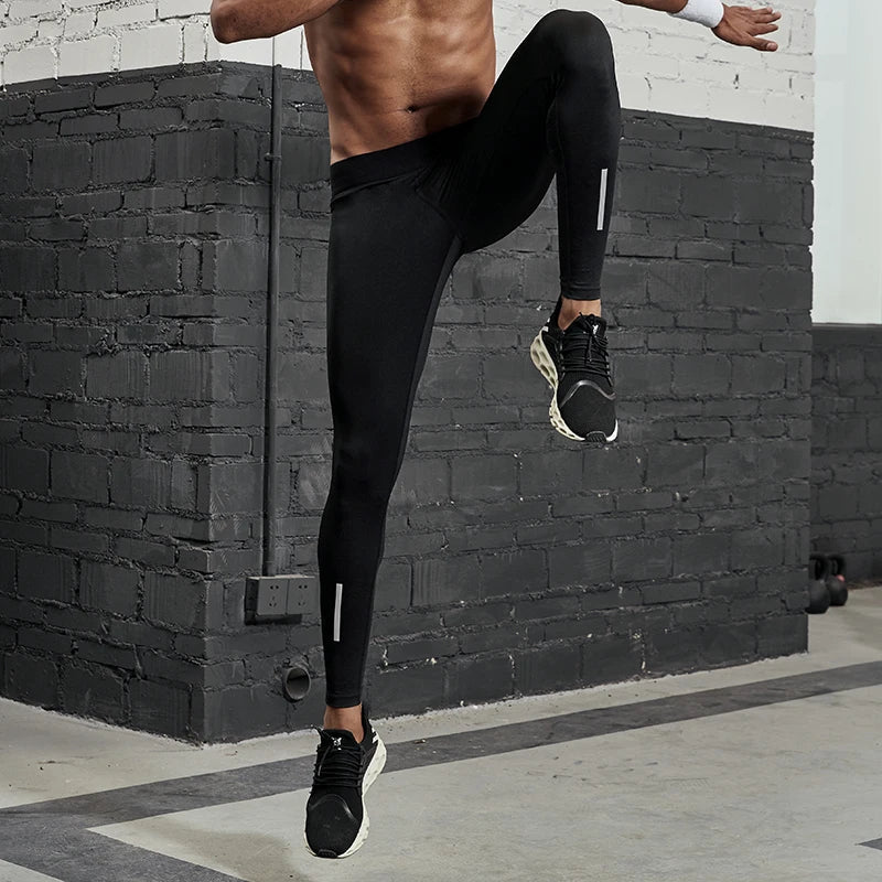 Profession Compression Pants Men Running Tights with Reflective Striped Basketball Gym Legging Workout Fitness Trousers Male - PrimeNest