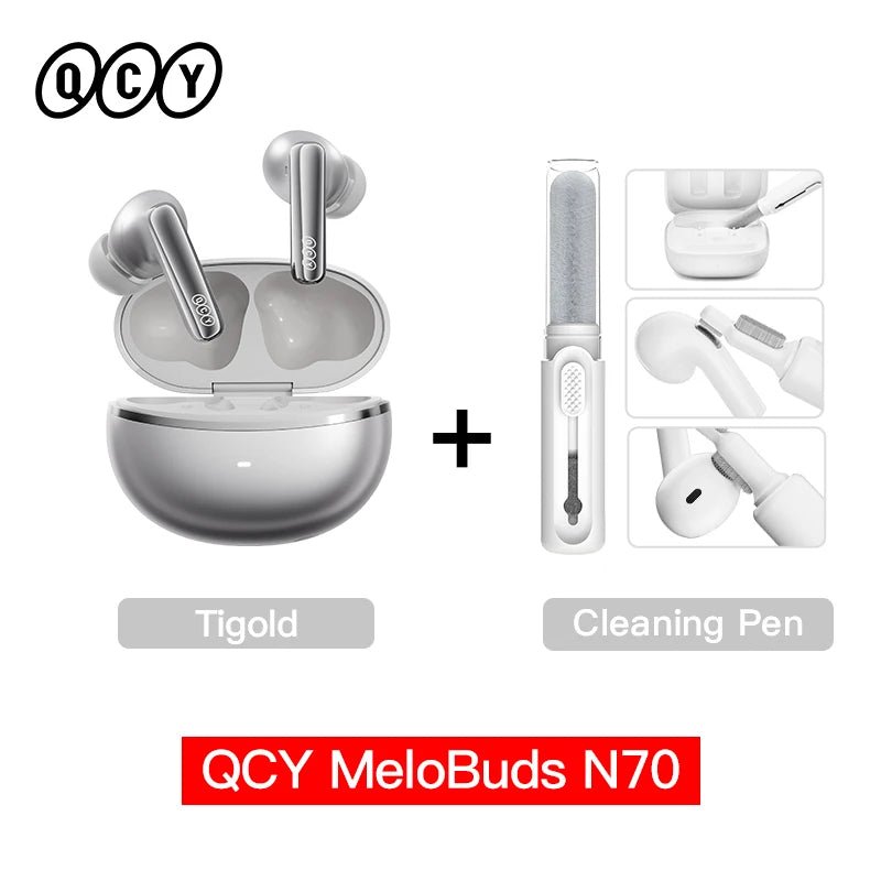 QCY MeloBuds N70 Adaptive ANC Wireless Earbuds Bluetooth 6.0 LDAC Hi-Res Audio 6 Mics Wireless Charging Earphones 50Hrs IPX5 - PrimeNest
