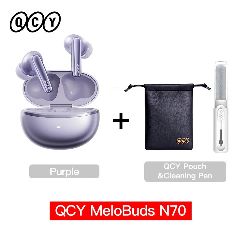 QCY MeloBuds N70 Adaptive ANC Wireless Earbuds Bluetooth 6.0 LDAC Hi-Res Audio 6 Mics Wireless Charging Earphones 50Hrs IPX5 - PrimeNest