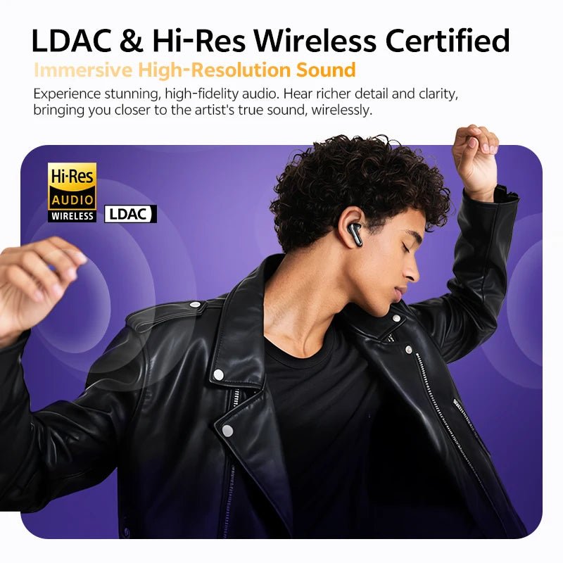 QCY MeloBuds N70 Adaptive ANC Wireless Earbuds Bluetooth 6.0 LDAC Hi-Res Audio 6 Mics Wireless Charging Earphones 50Hrs IPX5 - PrimeNest