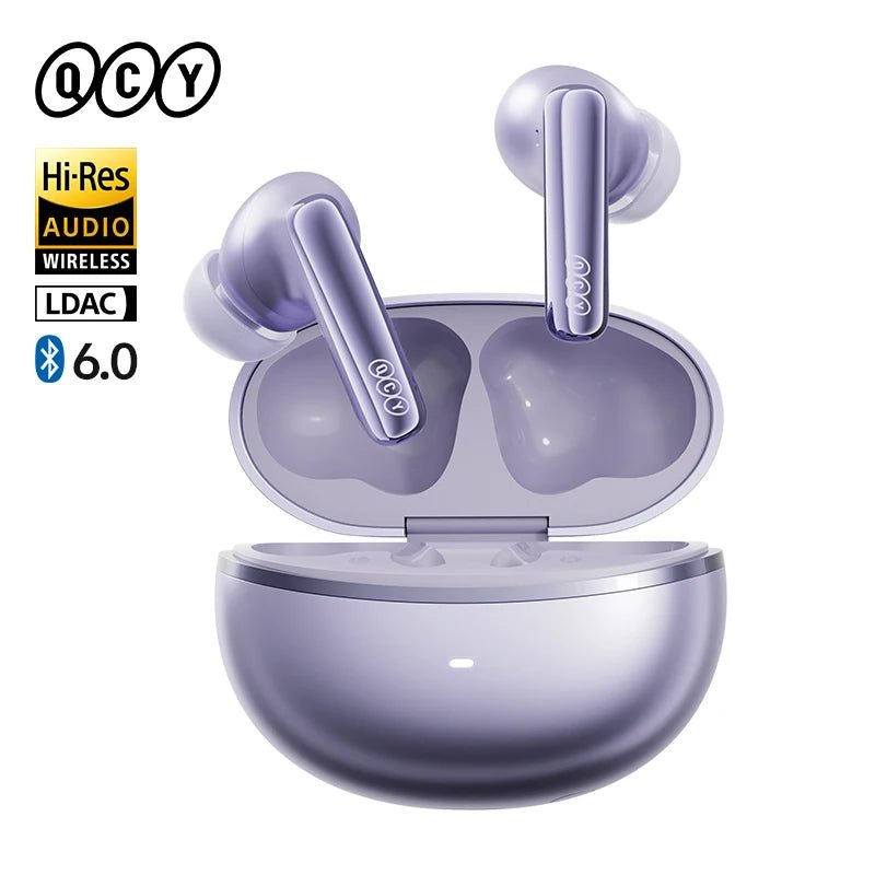 QCY MeloBuds N70 Adaptive ANC Wireless Earbuds Bluetooth 6.0 LDAC Hi-Res Audio 6 Mics Wireless Charging Earphones 50Hrs IPX5 - PrimeNest