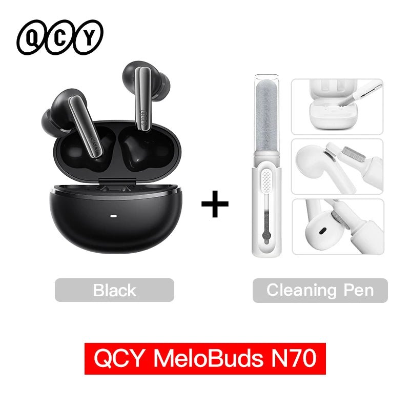 QCY MeloBuds N70 Adaptive ANC Wireless Earbuds Bluetooth 6.0 LDAC Hi-Res Audio 6 Mics Wireless Charging Earphones 50Hrs IPX5 - PrimeNest