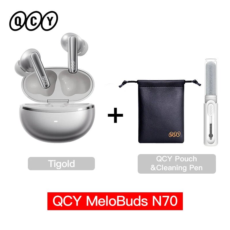 QCY MeloBuds N70 Adaptive ANC Wireless Earbuds Bluetooth 6.0 LDAC Hi-Res Audio 6 Mics Wireless Charging Earphones 50Hrs IPX5 - PrimeNest