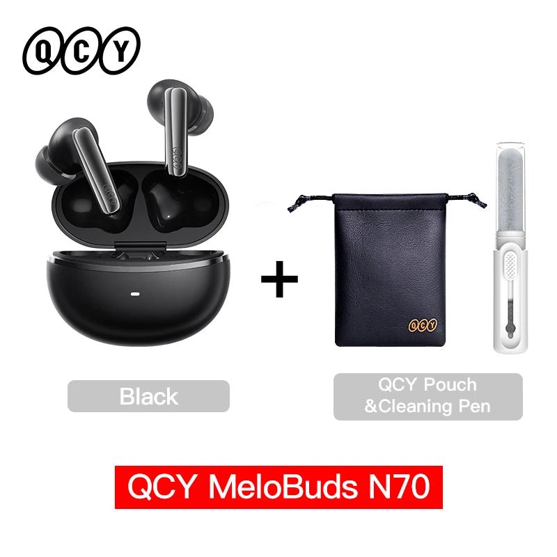 QCY MeloBuds N70 Adaptive ANC Wireless Earbuds Bluetooth 6.0 LDAC Hi-Res Audio 6 Mics Wireless Charging Earphones 50Hrs IPX5 - PrimeNest