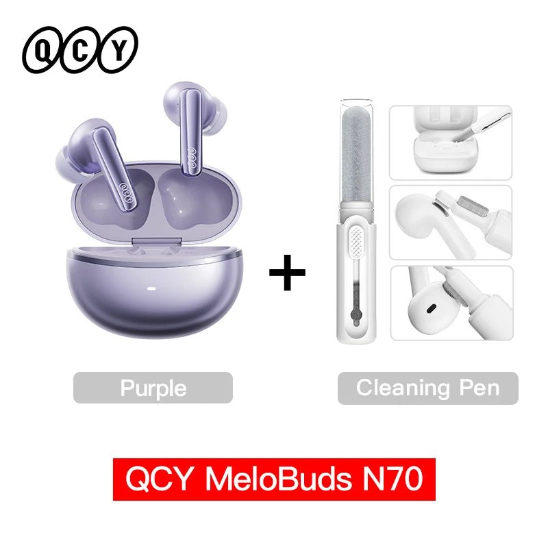 QCY MeloBuds N70 Adaptive ANC Wireless Earbuds Bluetooth 6.0 LDAC Hi-Res Audio 6 Mics Wireless Charging Earphones 50Hrs IPX5 - PrimeNest