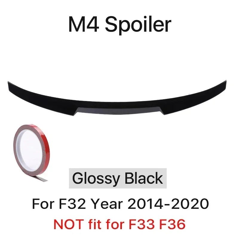 Rear Trunk Spoiler Bumper Lip For BMW 4 Series F32 F33 F36 Carbon Fiber PSM M4 MP Style Wing Tail Kit 2014-2020 Gloss Black - PrimeNest