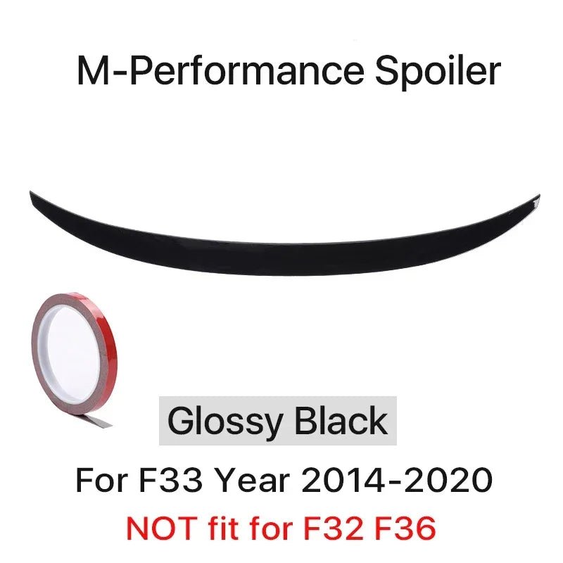 Rear Trunk Spoiler Bumper Lip For BMW 4 Series F32 F33 F36 Carbon Fiber PSM M4 MP Style Wing Tail Kit 2014-2020 Gloss Black - PrimeNest