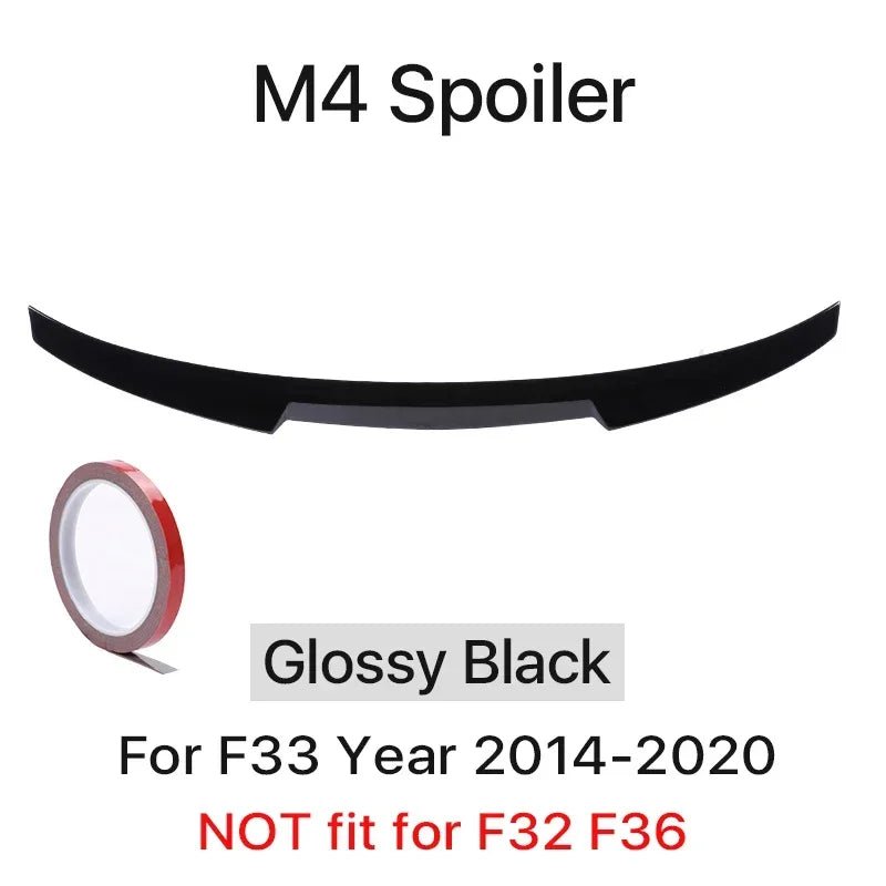 Rear Trunk Spoiler Bumper Lip For BMW 4 Series F32 F33 F36 Carbon Fiber PSM M4 MP Style Wing Tail Kit 2014-2020 Gloss Black - PrimeNest