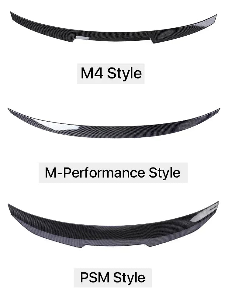 Rear Trunk Spoiler Bumper Lip For BMW 4 Series F32 F33 F36 Carbon Fiber PSM M4 MP Style Wing Tail Kit 2014-2020 Gloss Black - PrimeNest