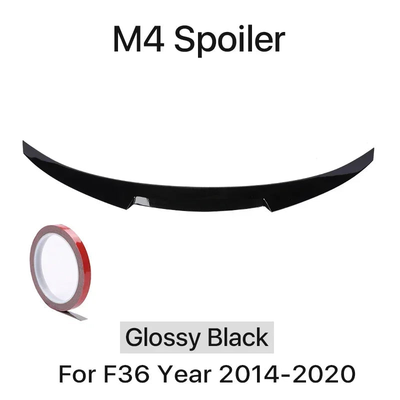 Rear Trunk Spoiler Bumper Lip For BMW 4 Series F32 F33 F36 Carbon Fiber PSM M4 MP Style Wing Tail Kit 2014-2020 Gloss Black - PrimeNest