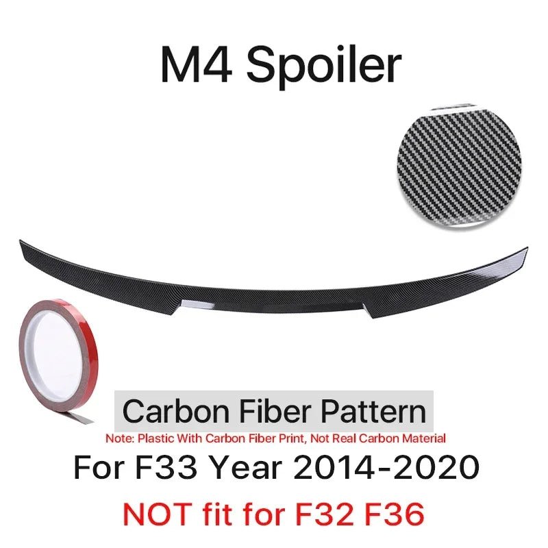 Rear Trunk Spoiler Bumper Lip For BMW 4 Series F32 F33 F36 Carbon Fiber PSM M4 MP Style Wing Tail Kit 2014-2020 Gloss Black - PrimeNest