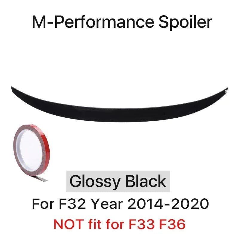 Rear Trunk Spoiler Bumper Lip For BMW 4 Series F32 F33 F36 Carbon Fiber PSM M4 MP Style Wing Tail Kit 2014-2020 Gloss Black - PrimeNest