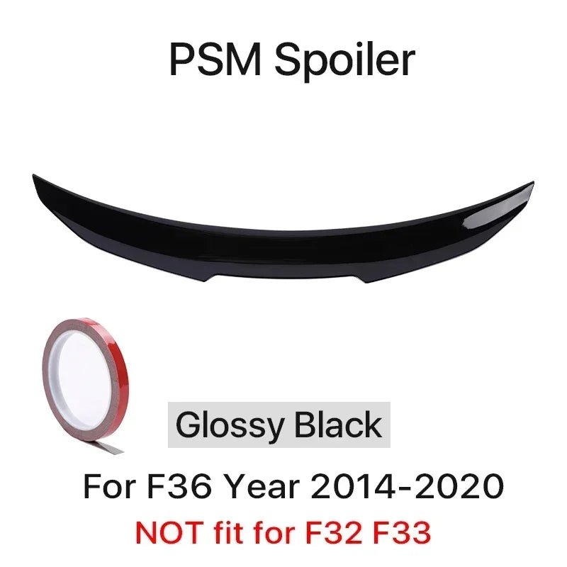 Rear Trunk Spoiler Bumper Lip For BMW 4 Series F32 F33 F36 Carbon Fiber PSM M4 MP Style Wing Tail Kit 2014-2020 Gloss Black - PrimeNest