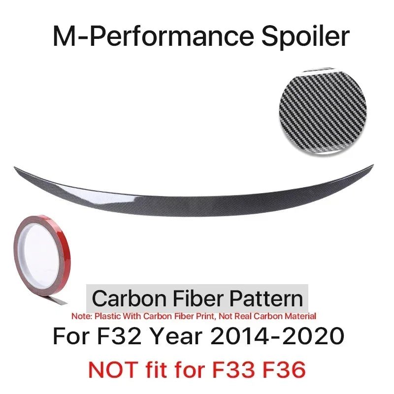 Rear Trunk Spoiler Bumper Lip For BMW 4 Series F32 F33 F36 Carbon Fiber PSM M4 MP Style Wing Tail Kit 2014-2020 Gloss Black - PrimeNest