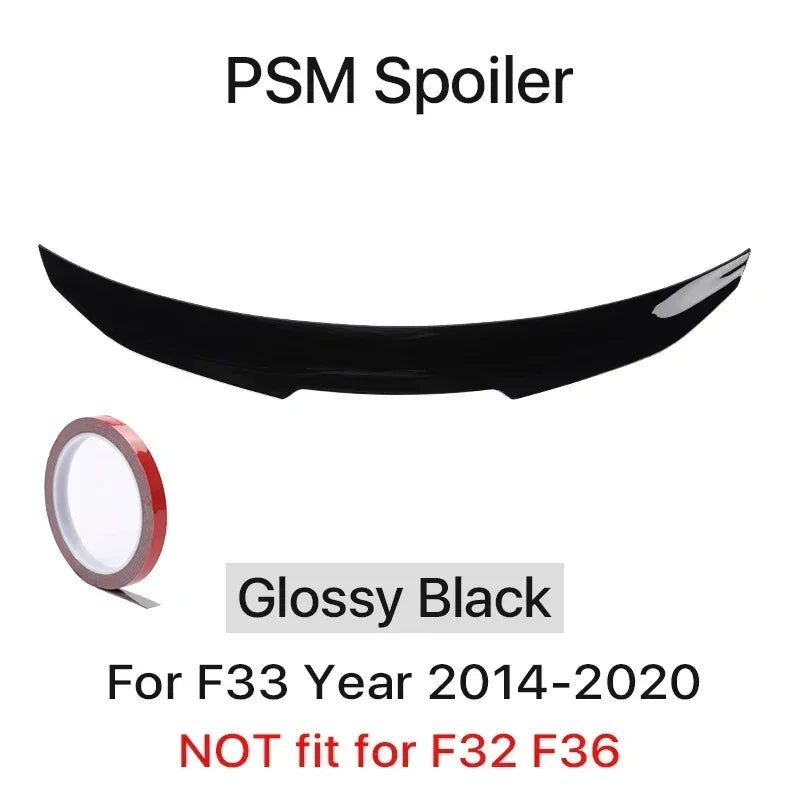 Rear Trunk Spoiler Bumper Lip For BMW 4 Series F32 F33 F36 Carbon Fiber PSM M4 MP Style Wing Tail Kit 2014-2020 Gloss Black - PrimeNest