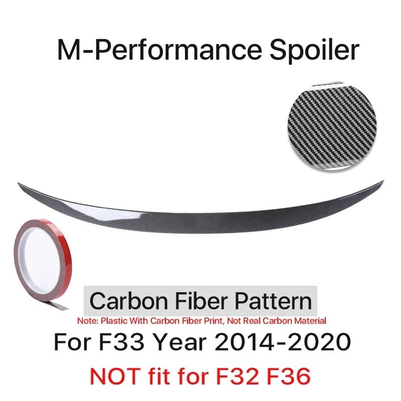 Rear Trunk Spoiler Bumper Lip For BMW 4 Series F32 F33 F36 Carbon Fiber PSM M4 MP Style Wing Tail Kit 2014-2020 Gloss Black - PrimeNest