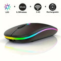 Rechargeable Bluetooth Wireless Mouse with 2.4GHz USB RGB 1600DPI Mouse for Computer Laptop Tablet PC Macbook Gaming Mouse Gamer - PrimeNest