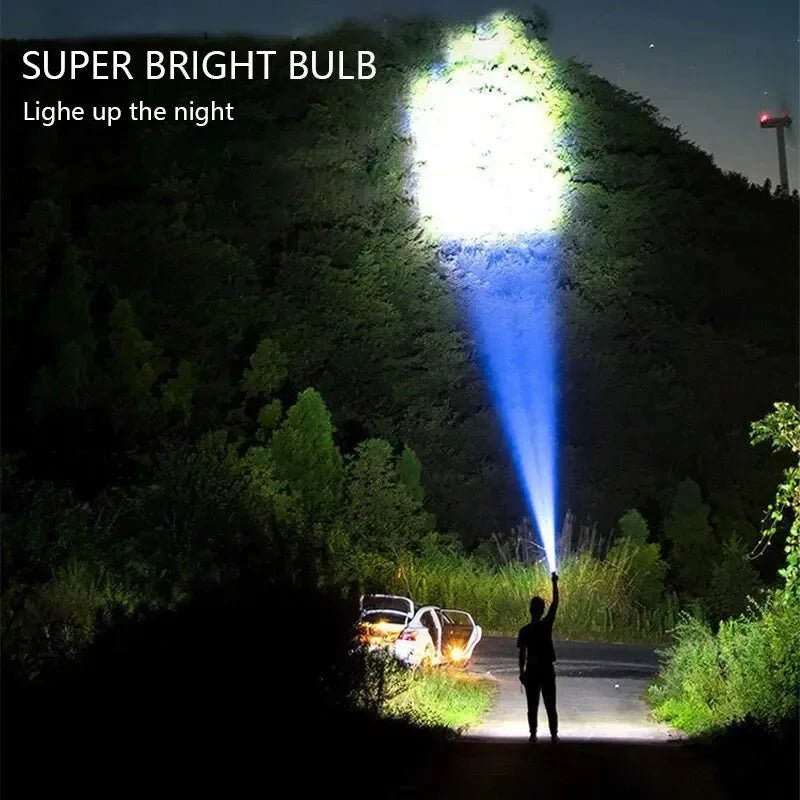 Rechargeable High-Power Flashlight with Side Light 3 Lighting Modes for Camping Outdoor Activities And Adventures - PrimeNest