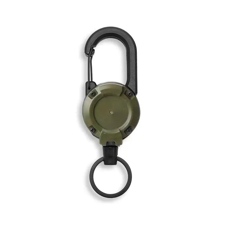 Retractable Heavy Duty Pull Reel Carabiner Strong Steel Wire Rope Buckle Spring Key Ring Outdoor Sporty attachment Keychain Tool - PrimeNest