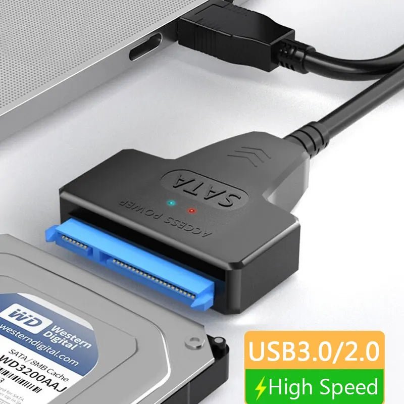 SATA to USB 3.0 / 2.0 Cable Up to 6 Gbps for 2.5 Inch External HDD SSD Hard Drive SATA 3 22 Pin Adapter USB 3.0 to Sata III Cord - PrimeNest