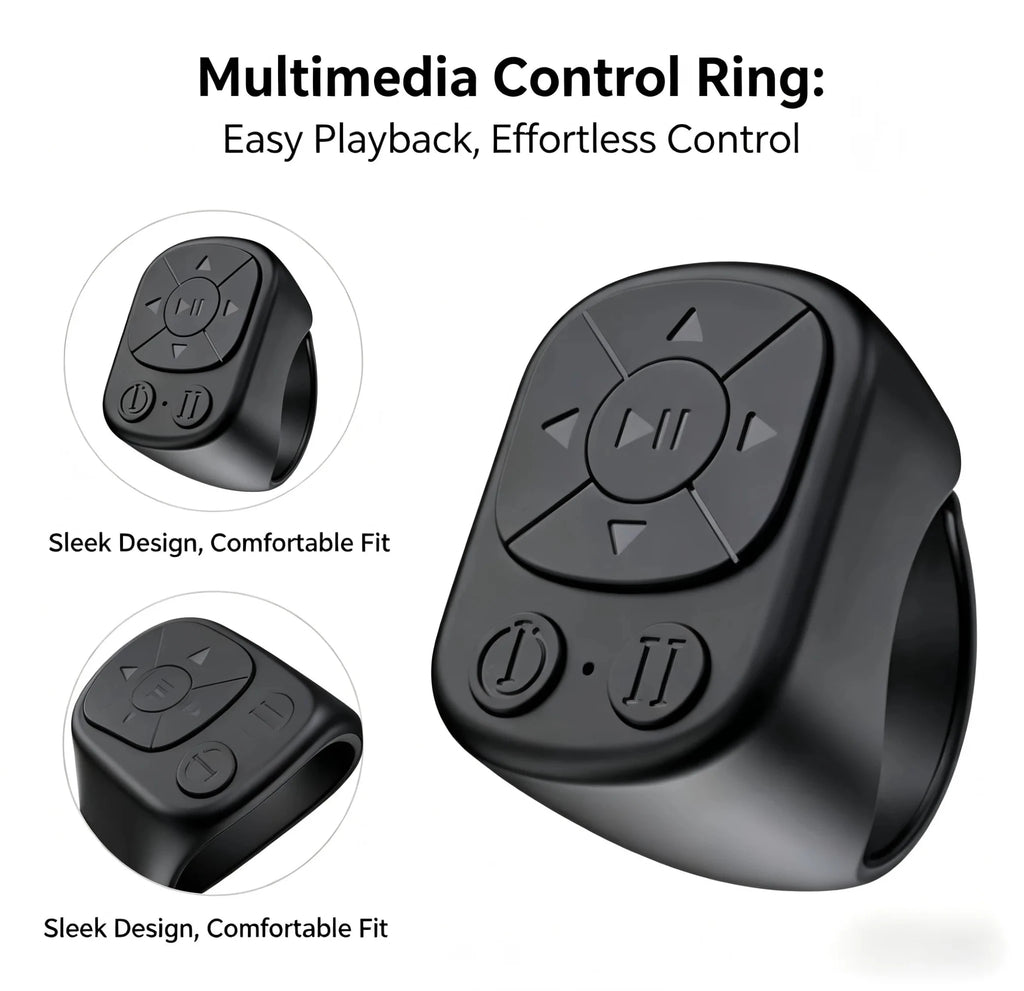 Scrolling Ring Remote Control Is Suitable for Iphone, iPad Bluetooth Page Turning Ring Roller - PrimeNest