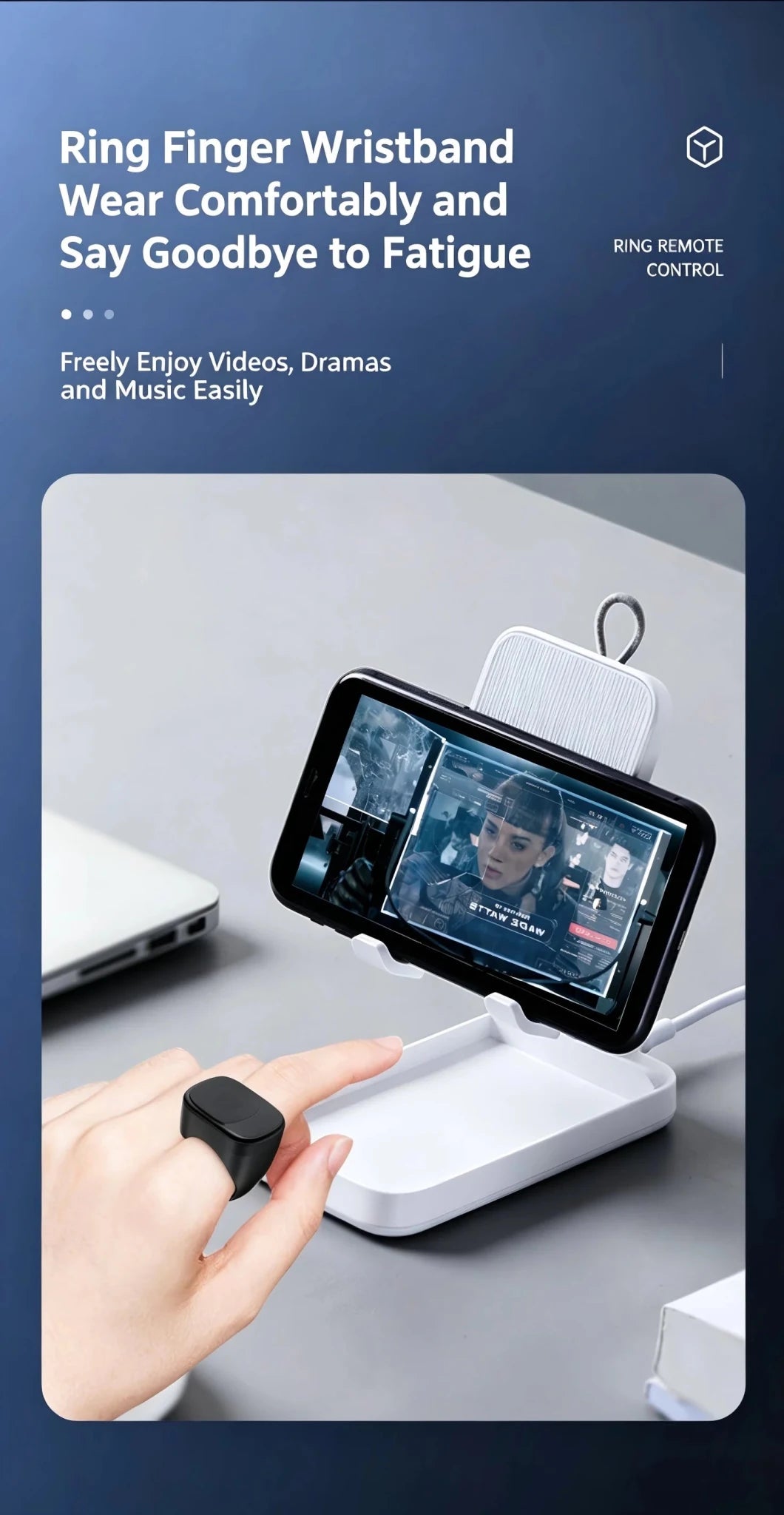 Scrolling Ring Remote Control Is Suitable for Iphone, iPad Bluetooth Page Turning Ring Roller - PrimeNest
