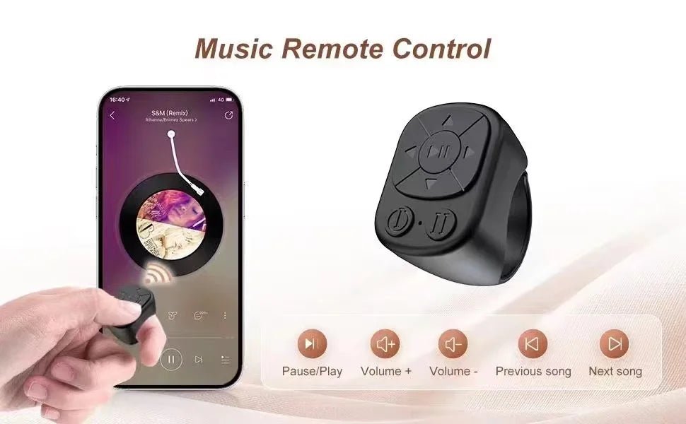 Scrolling Ring Remote Control Is Suitable for Iphone, iPad Bluetooth Page Turning Ring Roller - PrimeNest