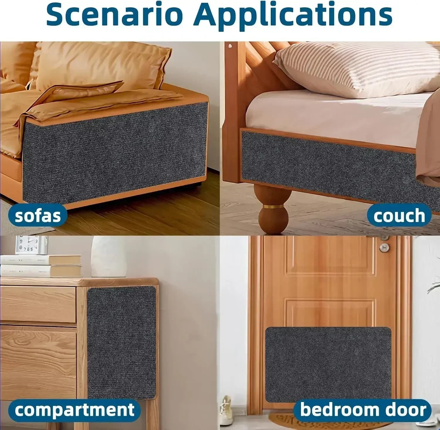 Self-Adhesive Cat Scratching Board Trimmable Cat Carpet Mat Anti Cat Scratcher Furniture Couch Corner Indoor Sofa Wall Protector - PrimeNest